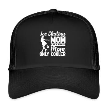 Eis Skating -Skater Eisschild Skate Girl - Trucker Cap - Schwarz/Schwarz - Vorne