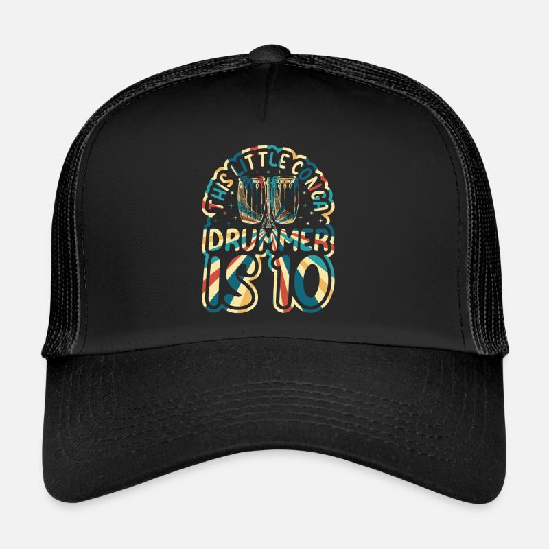 Ce petit batteur de conga c’est 10 Conga Drums Conga Casquette trucker 