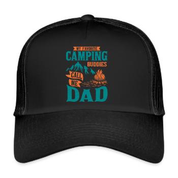 Camping Papa Camper - Trucker Cap - Schwarz/Schwarz - Vorne