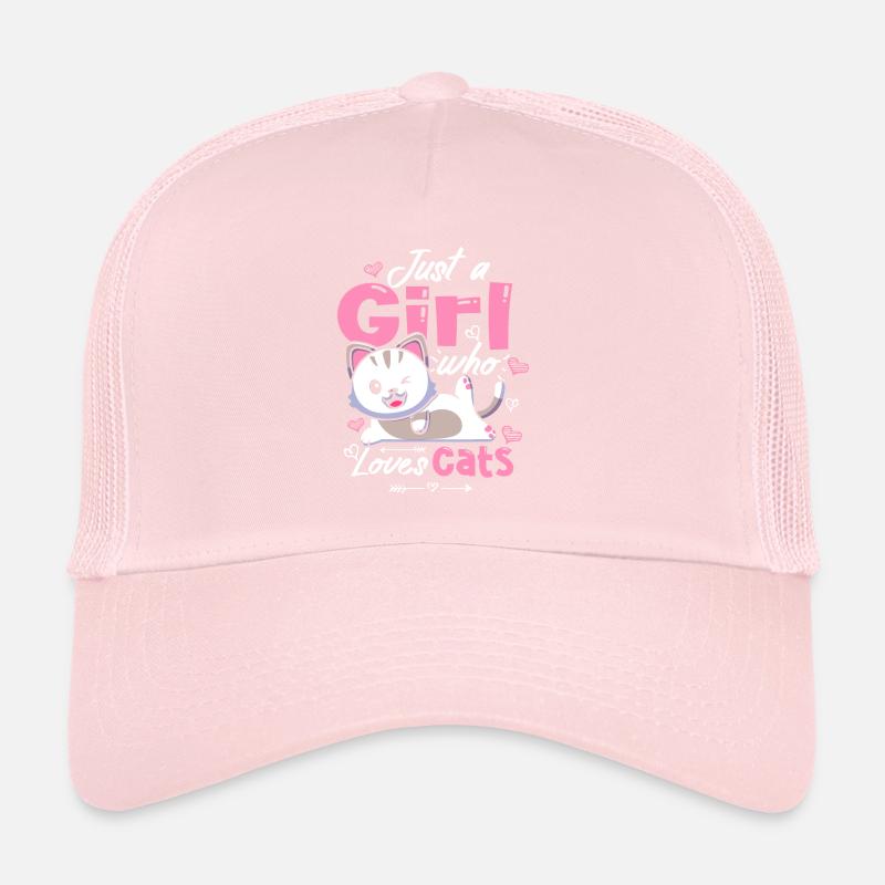 Nur ein Mädchen, das Katzen liebt Süße Kawaii Trucker Cap