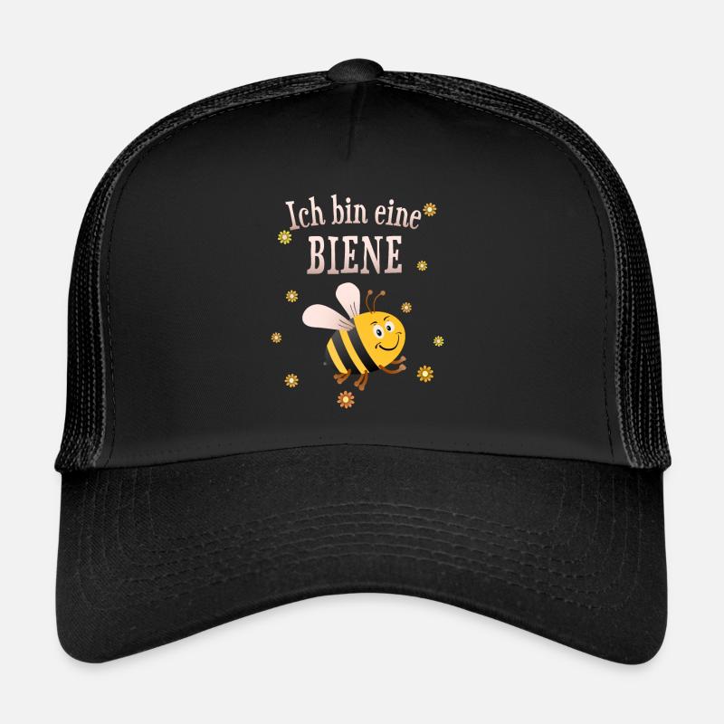 Biene - Trucker Cap - Schwarz/Schwarz