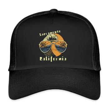 Palm Sunglasses California Sacramento Beach Oc - Trucker Cap - black/black - Front