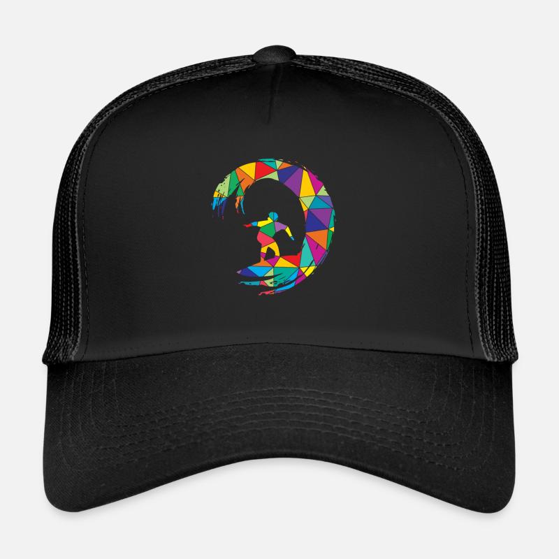 Low Poly Surfer Polygon Surfen Trucker Cap