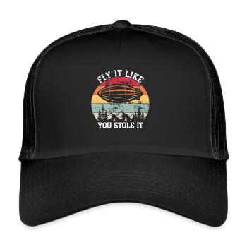 Zeppelin Flugzeugluftschiff Leitbarer Luftfahrt - Trucker Cap - Schwarz/Schwarz - Vorne