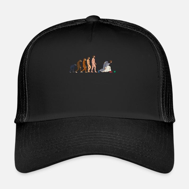 Évolution du joueur de pétanque avec Jésus comme pétanque Casquette trucker 