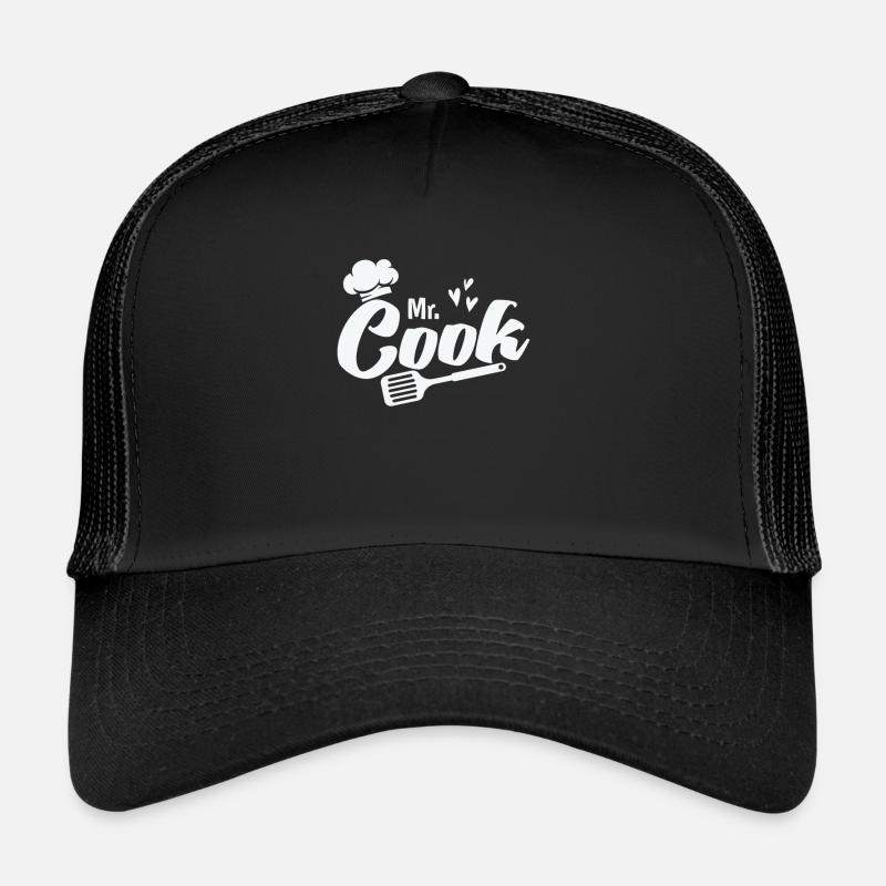 M. Cook avec chapeau de chef et cuisinier spatule Casquette trucker 