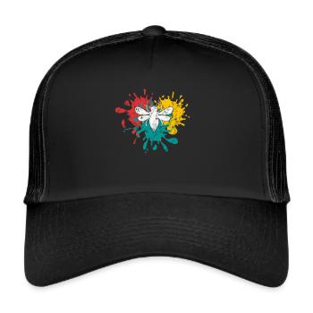 Biene - Trucker Cap - Schwarz/Schwarz - Vorne