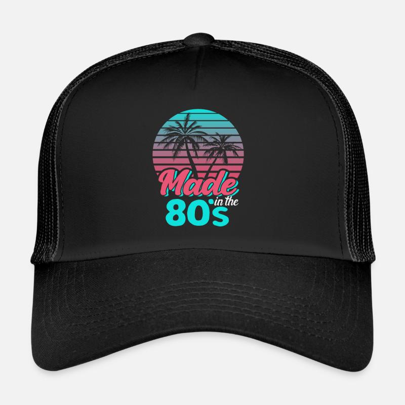 Made In The 80s Retro Karneval 80er Mottoparty - Trucker Cap - Schwarz/Schwarz