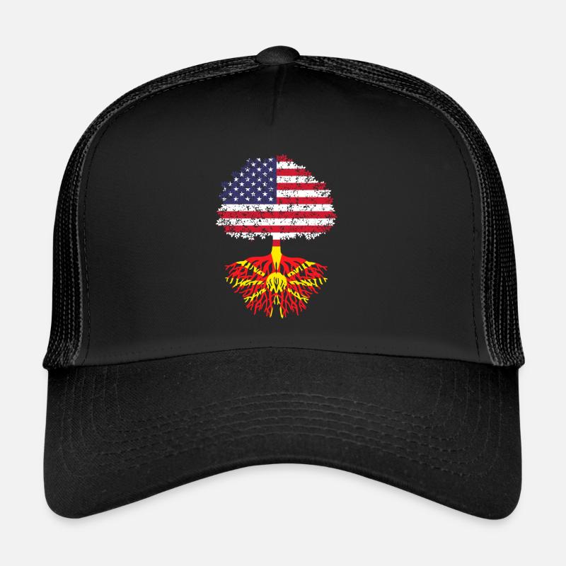 Macedonia american flag, tree macedonia Trucker Cap