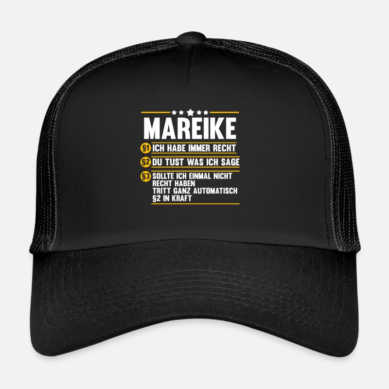 Mareike - Trucker Cap - Schwarz/Schwarz