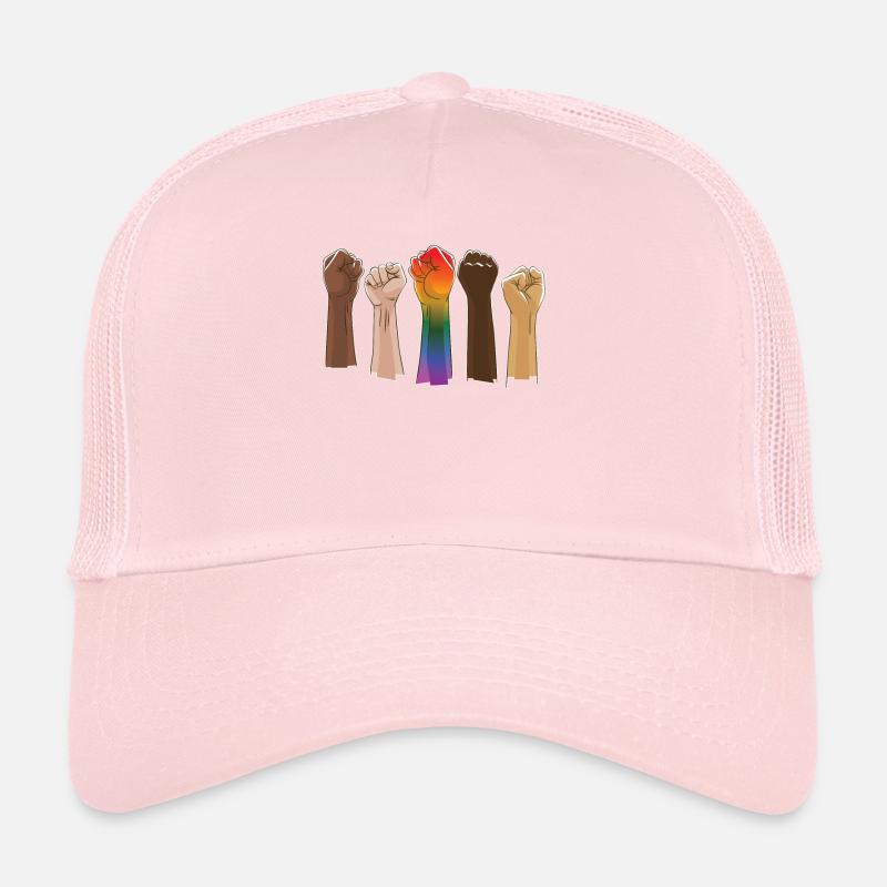 Erhöhte Faust, schwarze Power-Einheit, Trucker Cap