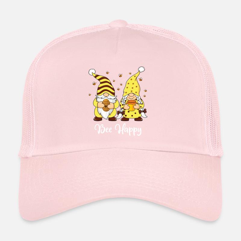 Bee Happy Spring Bee Garden Gnome Garden Casquette trucker 