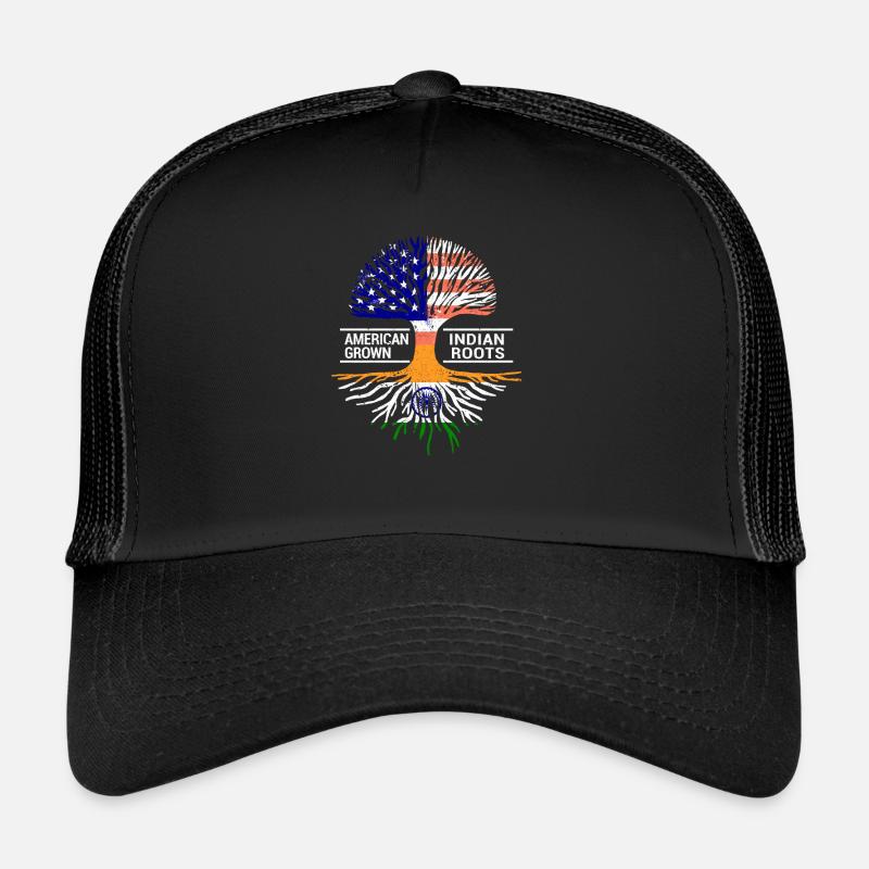 Drapeau américain Inde indienne racines Pendjab Casquette trucker 
