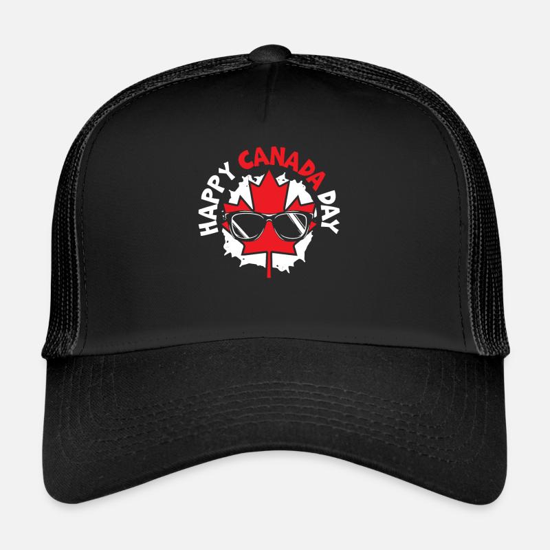 Happy Canada Day Canadian Canada Flag Maple Leaf Trucker Cap