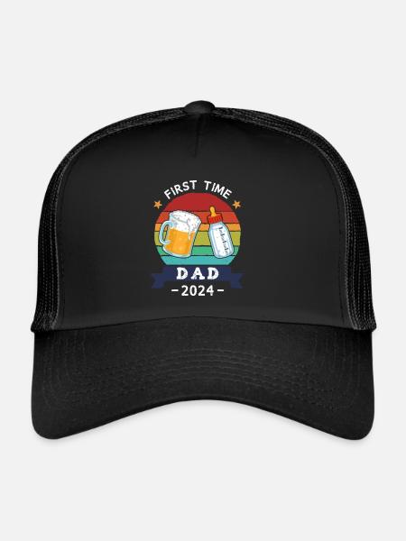 First Time Dad 2024 - Trucker Cap - black/black - Front