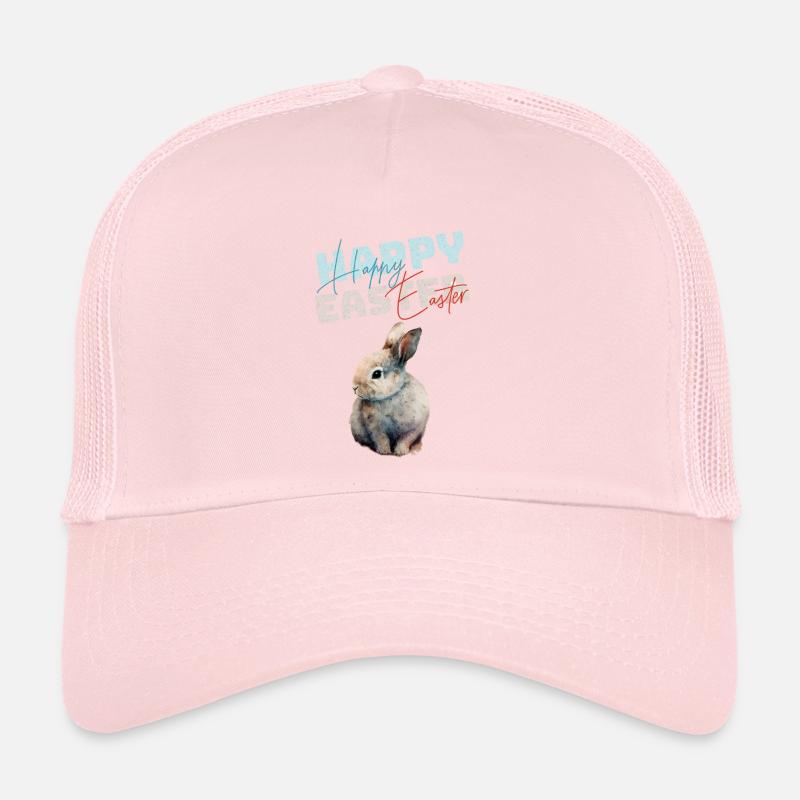 Drôle mignon joyeux lapin de Pâques Casquette trucker 