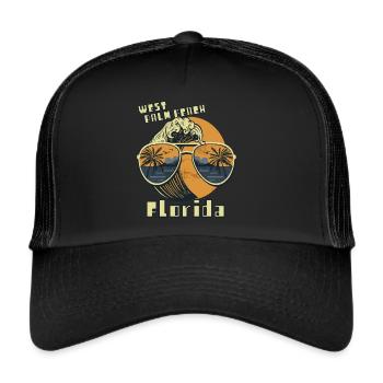 Palm Sunglasses Florida West Palm Beach Ocean - Trucker Cap - black/black - Front