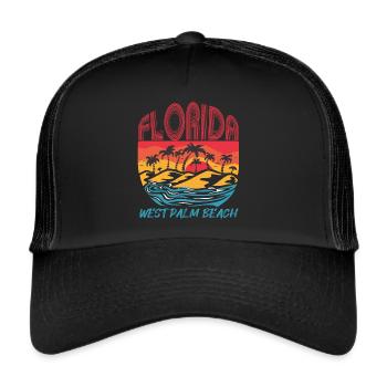 Palm Florida Surfing West Palm Beach Holidays - Trucker Cap - black/black - Front