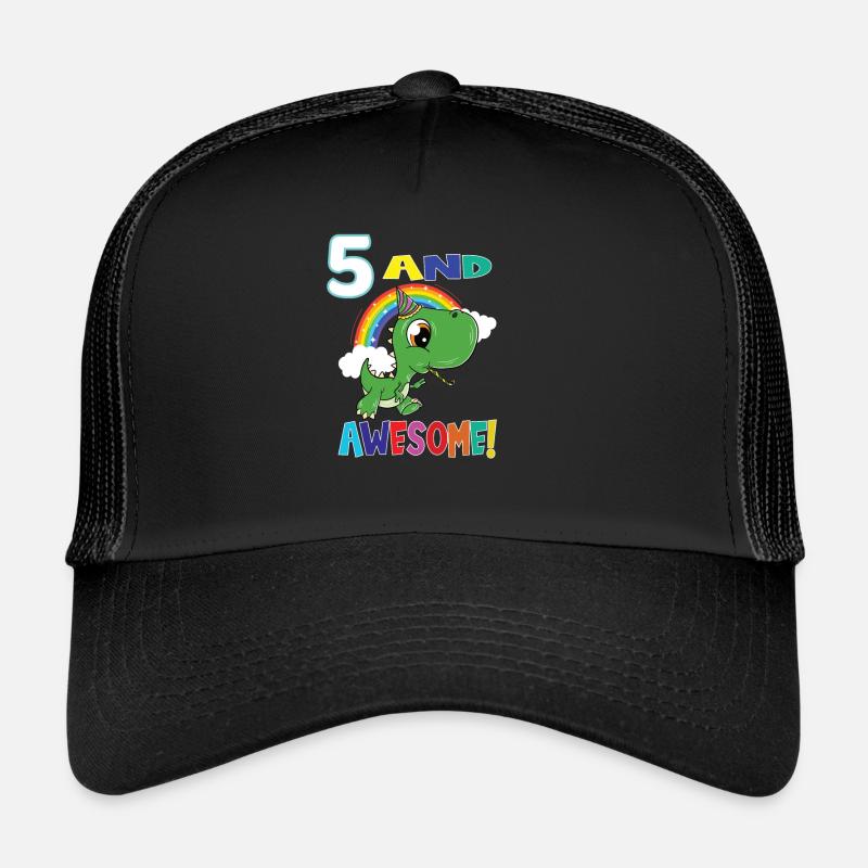 5 Et génial anniversaire Dino Boy cinq ans Casquette trucker 