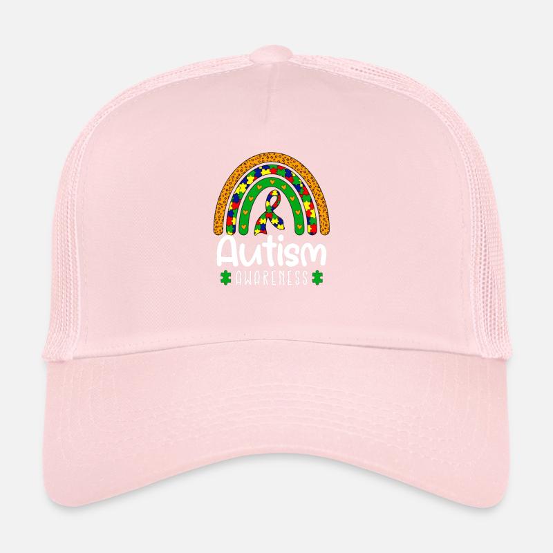 Imprimé arc-en-ciel léopard - Sensibilisation à l’autisme Casquette trucker 