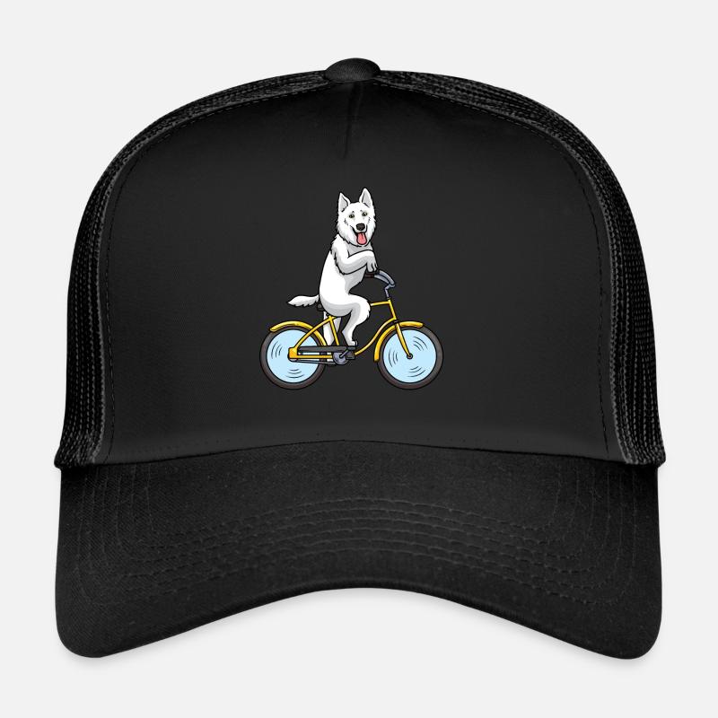 Berger Blanc Suisse Hund Schweizer Schäferhund mit Trucker Cap