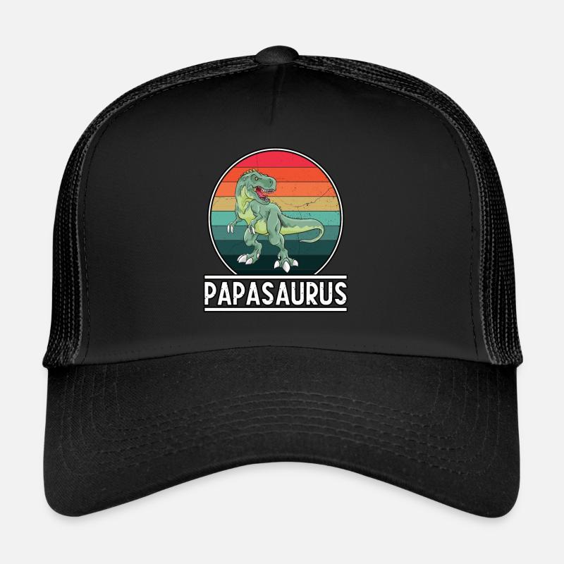 Papasaurus Rex Dinosaur Papa Saurus Family Trucker Cap