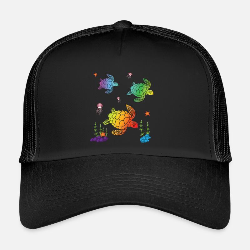 BUNTE MEERESSCHILDKRÖTEN - Trucker Cap - Schwarz/Schwarz