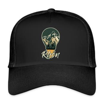 Rhön Wandern Klettern Rhöner Berge - Trucker Cap - Schwarz/Schwarz - Vorne