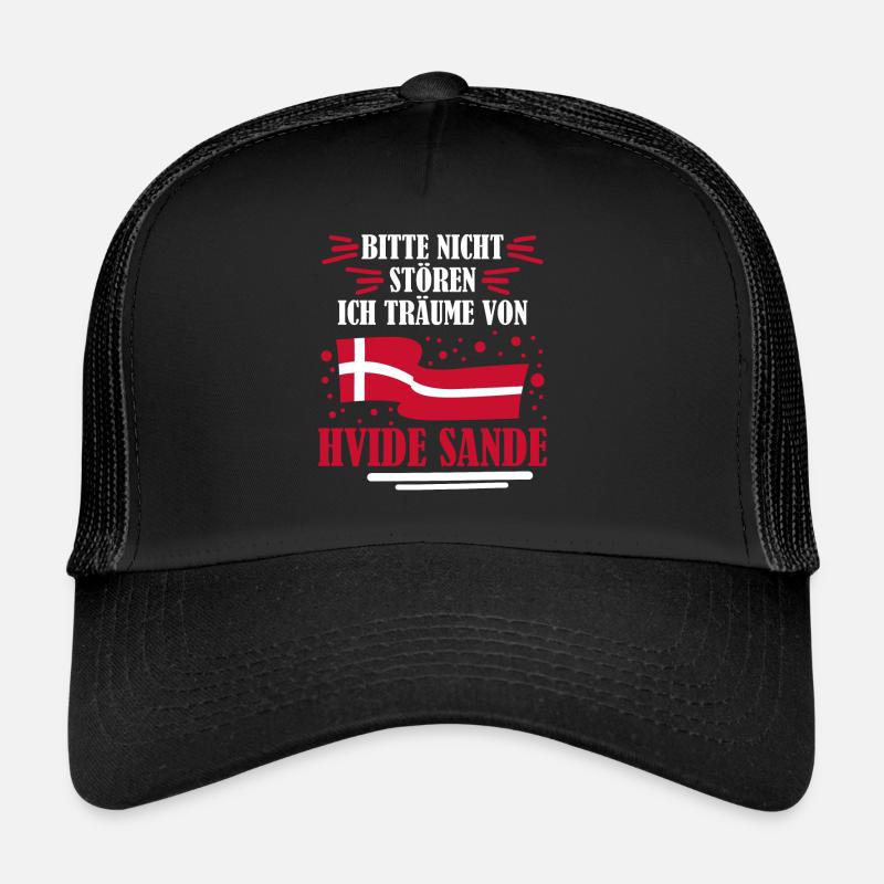 Hvide Sande Holmsland Klit Witz Dänemark - Trucker Cap - Schwarz/Schwarz