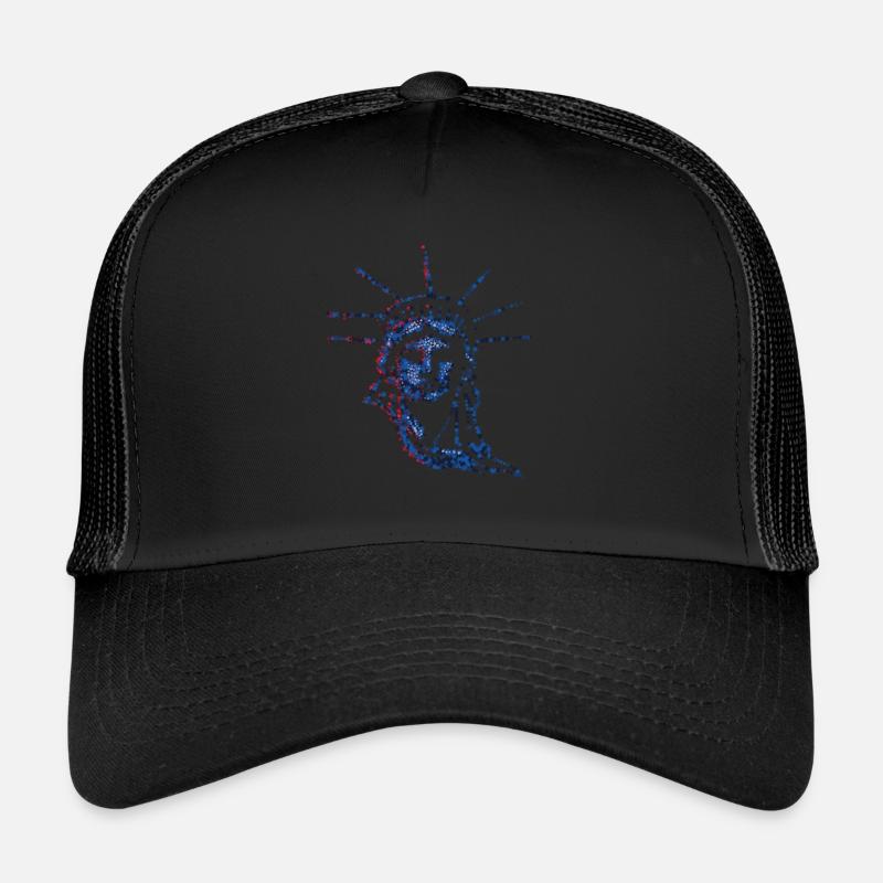 Statue de la Liberté 4 juillet Drapeau américain Casquette trucker 