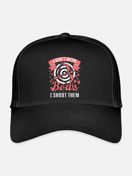 Bogenschießen Geschenk Bogensport - Trucker Cap - Schwarz/Schwarz