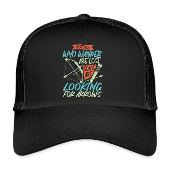 Bogenschießen Bogensport - Trucker Cap - Schwarz/Schwarz - Vorne