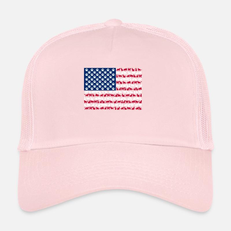 Drapeau américain Pattes de chat animal mignon Casquette trucker 