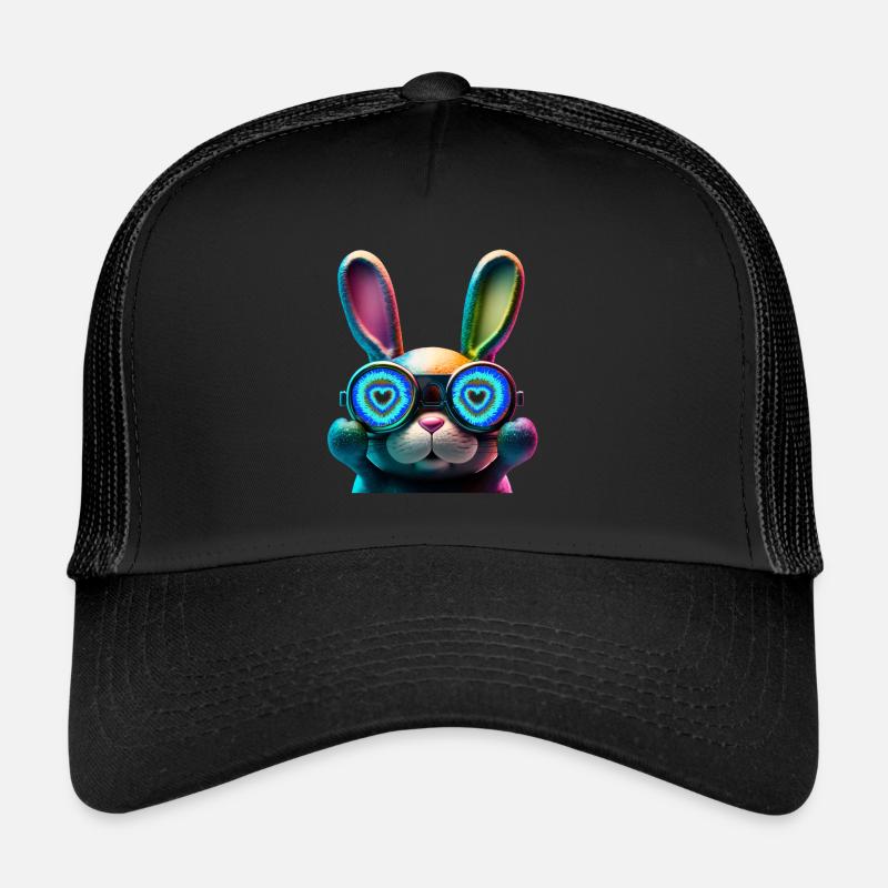 Hasengesicht Cooler Osterhase mit Brille Trucker Cap