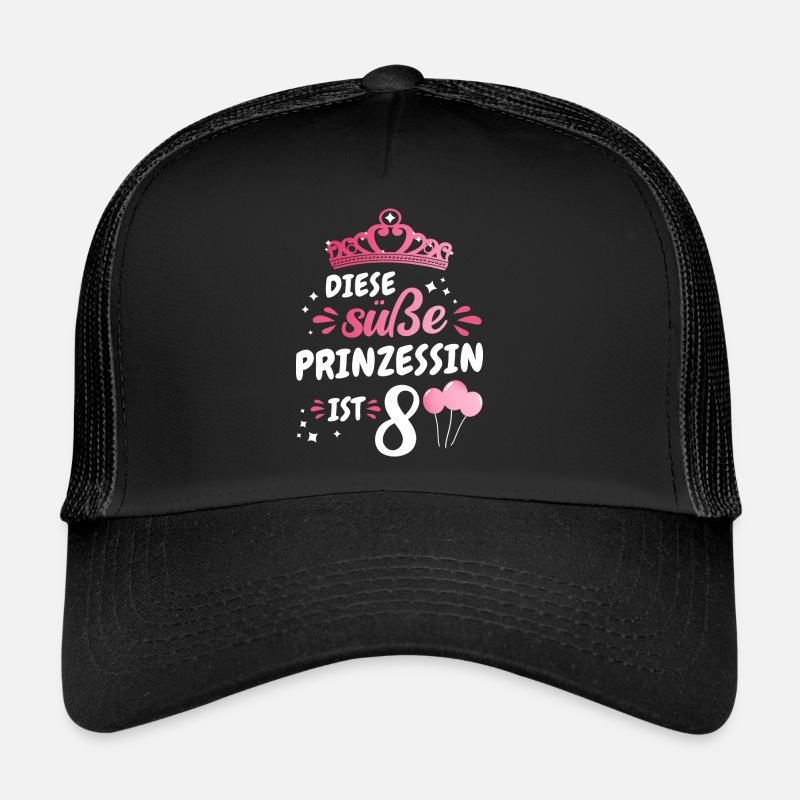Geburtstagsgeschenk 8 Jahre Geburtstagskind - Trucker Cap - Schwarz/Schwarz