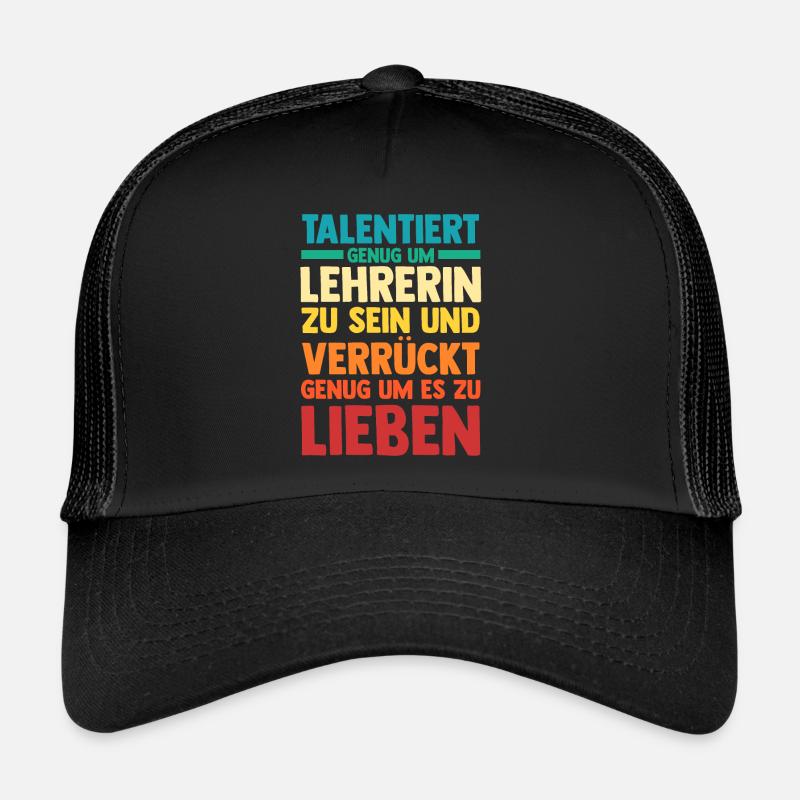 Schullehrerin Lehrerin - Trucker Cap - Schwarz/Schwarz