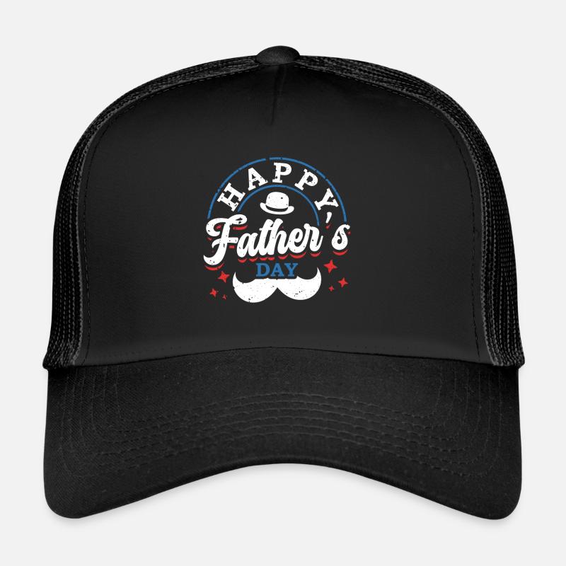 Happy Father's Day Moustache Decor Prouder Trucker Cap
