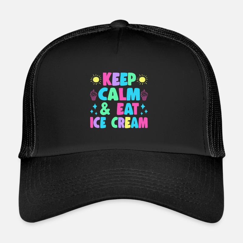 Keep Calm & Eat Ice Cream Gelato Dessert Gift Idea Trucker Cap