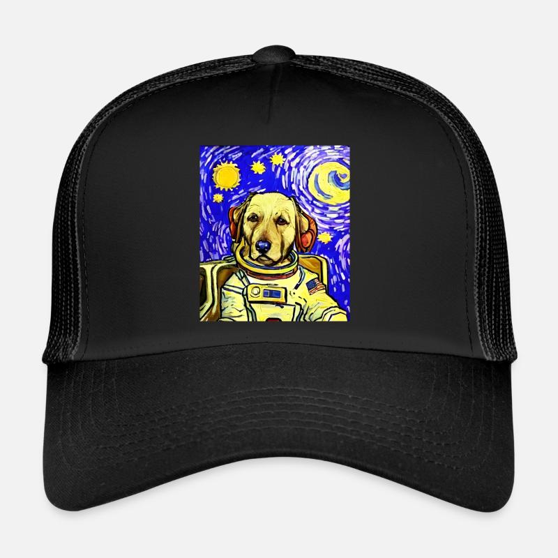 Astronaut Dog Van Gogh - Trucker Cap - black/black