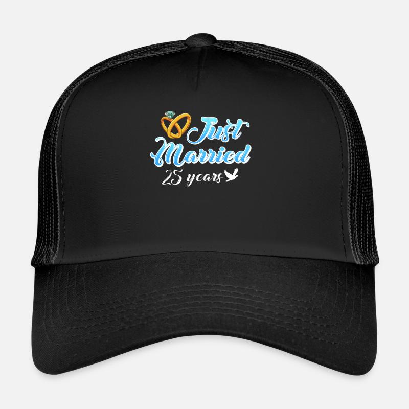 25 years married 25th wedding anniversary Trucker Cap