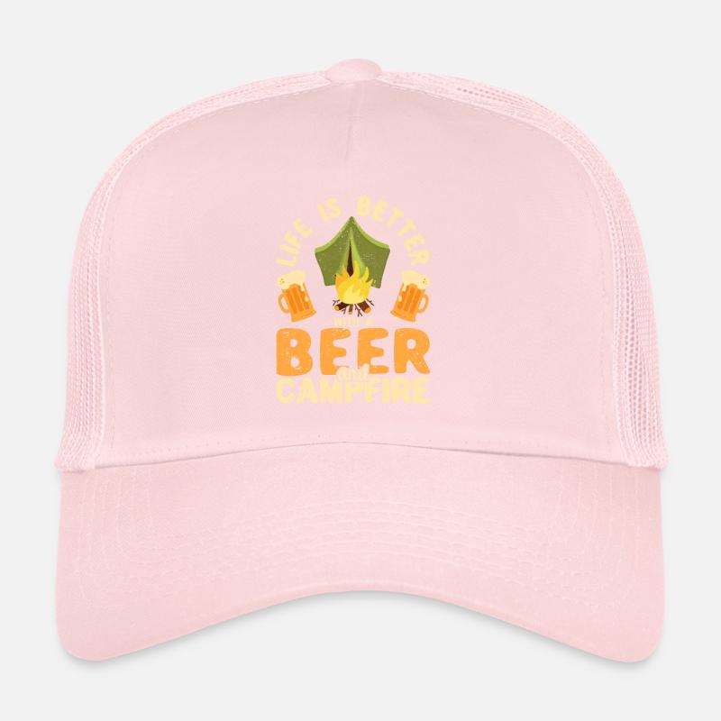 Life is better with a beer and campfire Trucker Cap