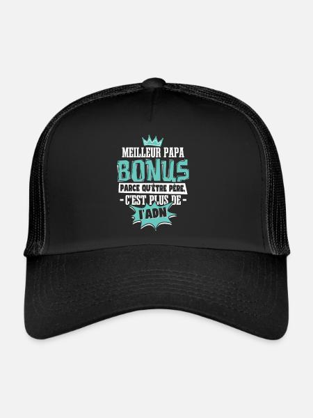 Meilleur Papa Bonus - Casquette trucker  - noir/noir - Devant