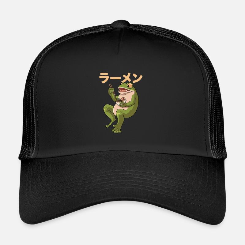 La grenouille crapaud mange la conception de soupe ramen pour un Casquette trucker 