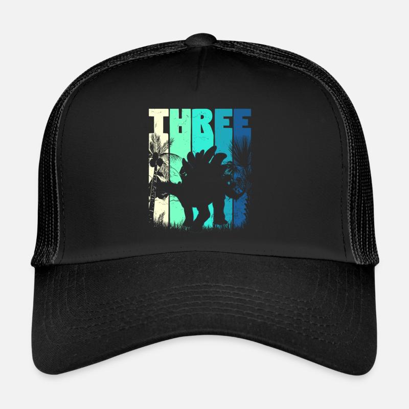 Stégosaure 3 ans garçon 3ème anniversaire rétro Casquette trucker 