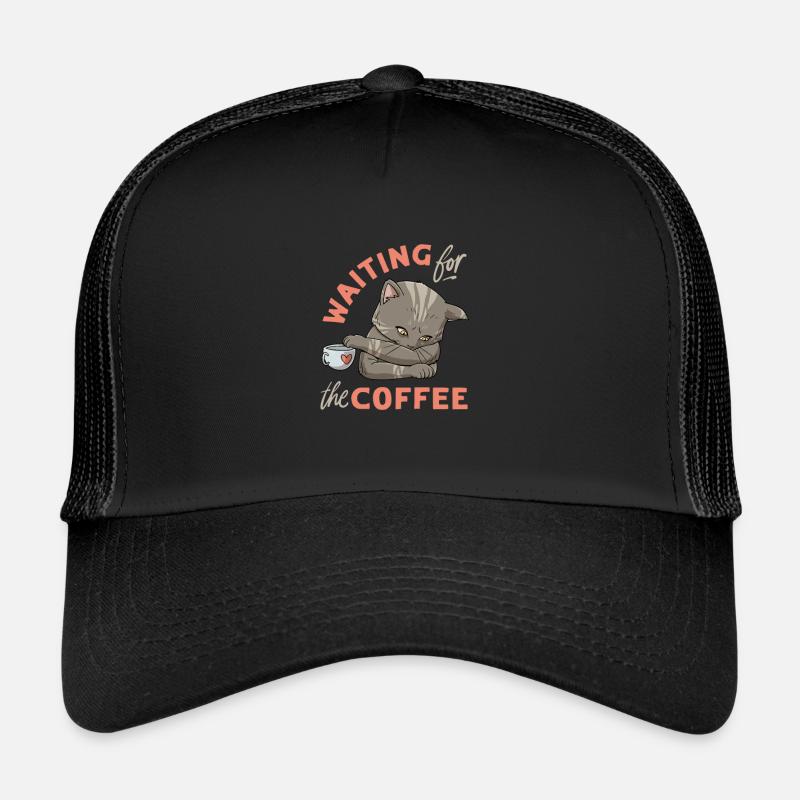 Conception de chat de café pour un accro au café Casquette trucker 