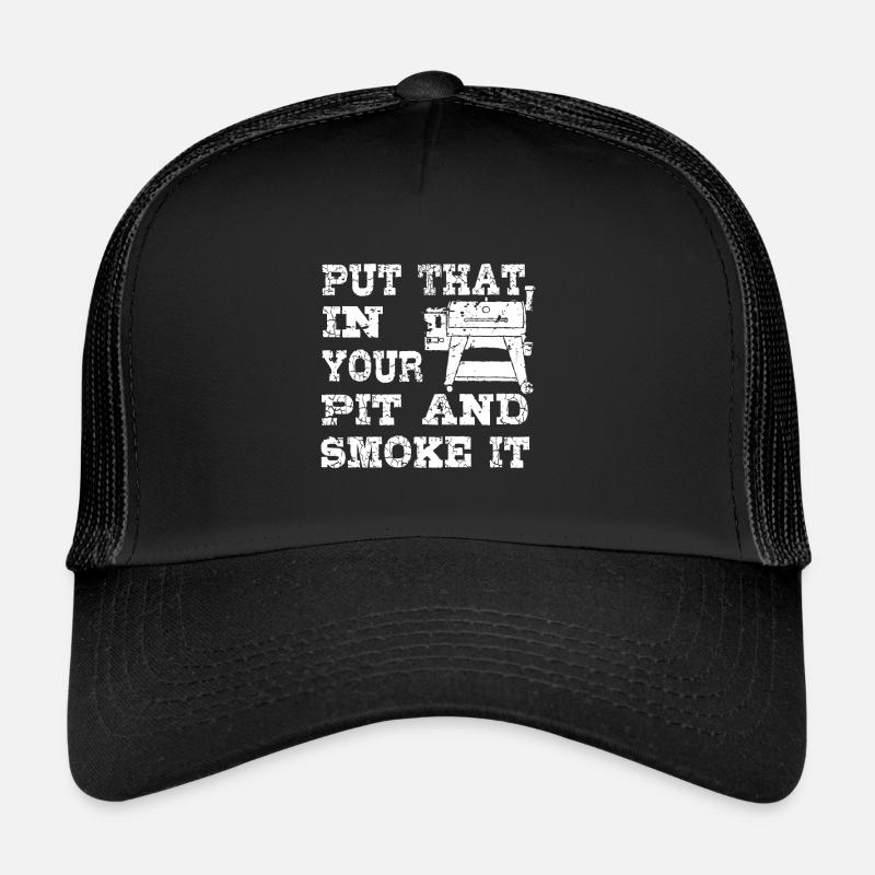 BBQ Pit Gift Grill pour Meat Smoking Love Casquette trucker 