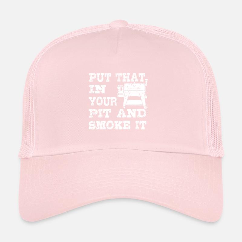 BBQ Pit Gift Grill for Meat Smoking Love Trucker Cap