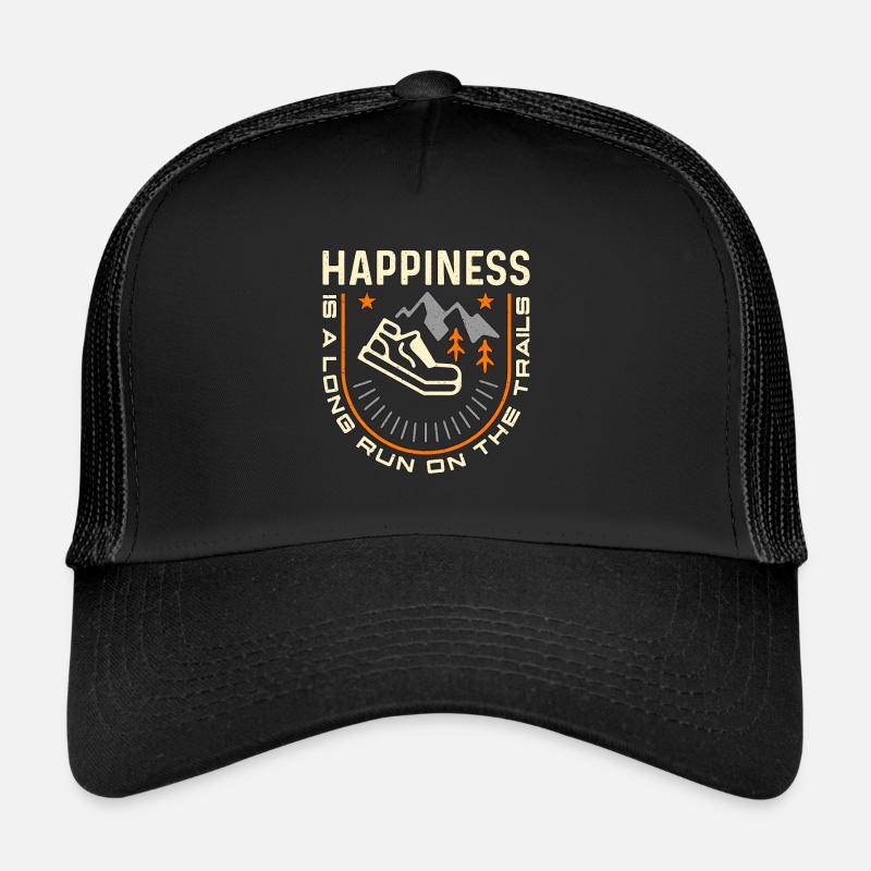 Trail Running Happiness Is A Long Run On Athletes Trucker Cap