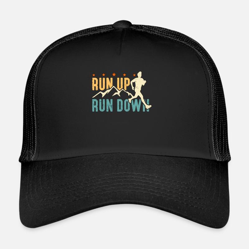 Trail Running Run Up Run Down Trail Race Running - Trucker Cap - Schwarz/Schwarz