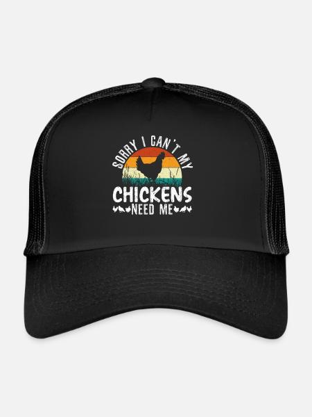 Éleveur de poulet Chuchoteur de poulet Animal de ferme - Casquette trucker  - noir/noir - Devant